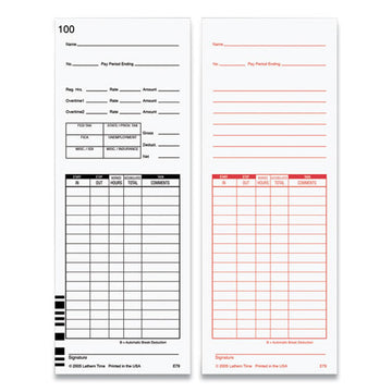 Lathem® Time Time Clock Cards For Lathem Time 7000e-7500e, Two Sides, 3.38 X 8.78, 100-pack freeshipping - TVN Wholesale